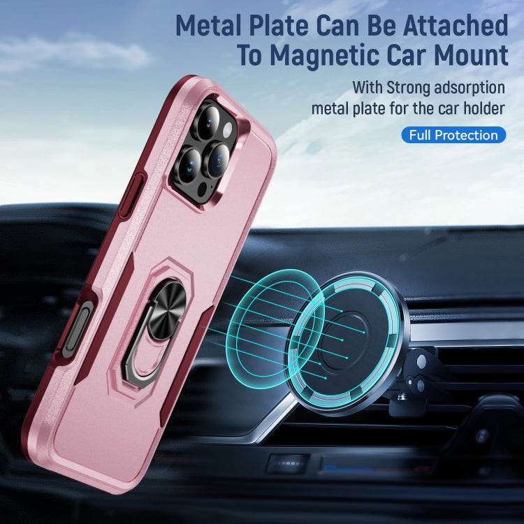 For iPhone 16 Pro Pioneer Armor Heavy Duty PC + TPU Phone Case with Holder