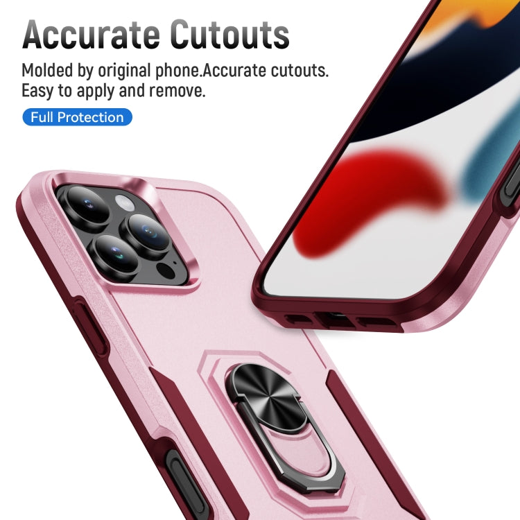 For iPhone 16 Pro Pioneer Armor Heavy Duty PC + TPU Phone Case with Holder