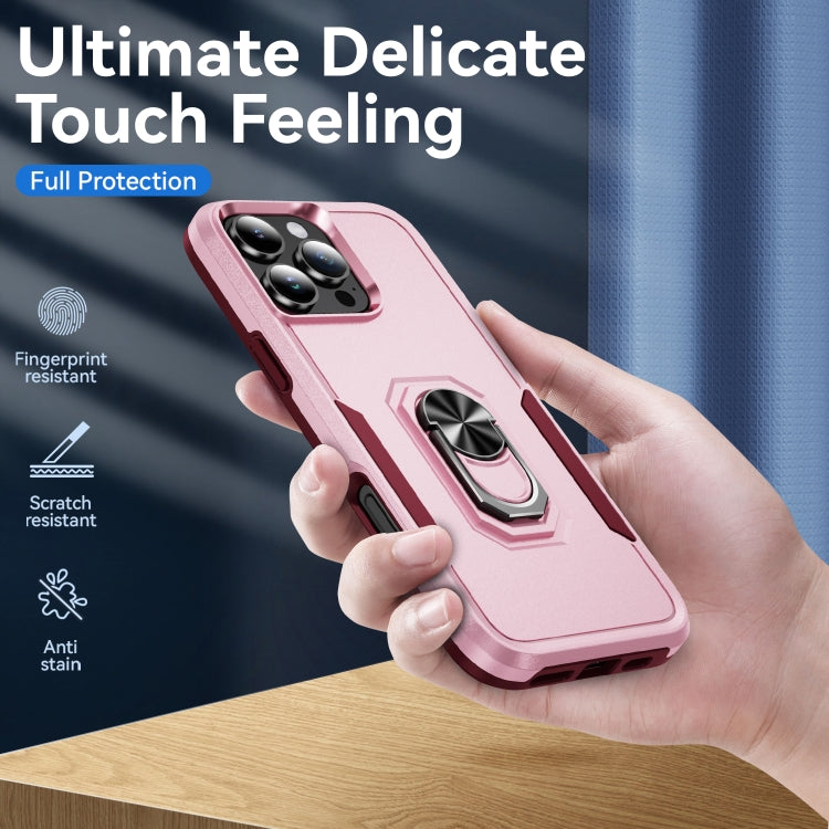 For iPhone 16 Pro Pioneer Armor Heavy Duty PC + TPU Phone Case with Holder