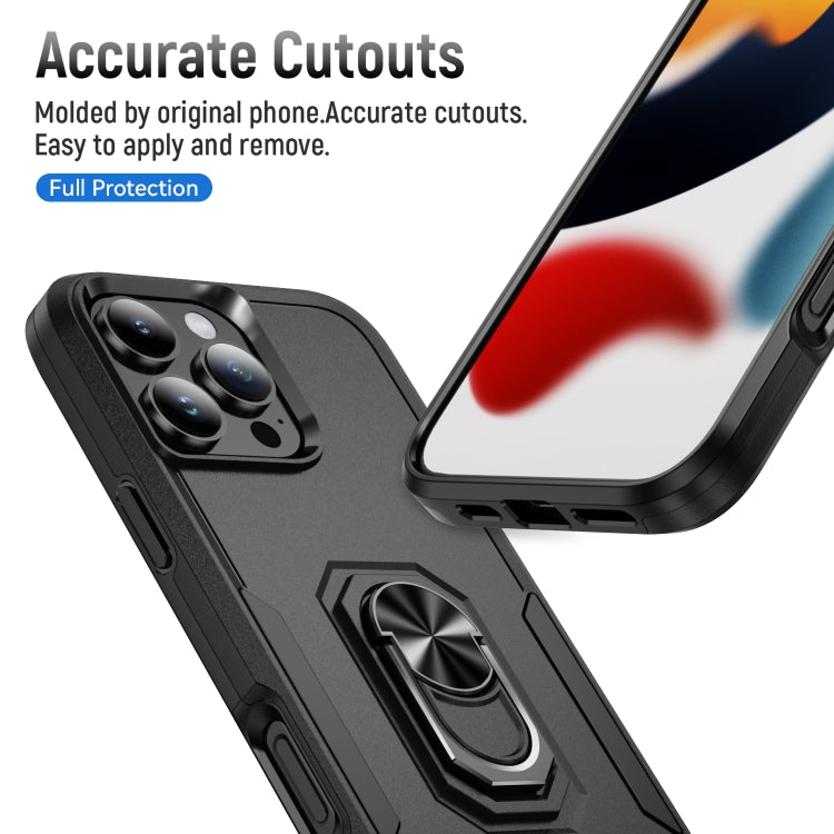 For iPhone 16 Pro Pioneer Armor Heavy Duty PC + TPU Phone Case with Holder
