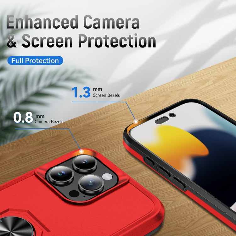 For iPhone 16 Pro Pioneer Armor Heavy Duty PC + TPU Phone Case with Holder