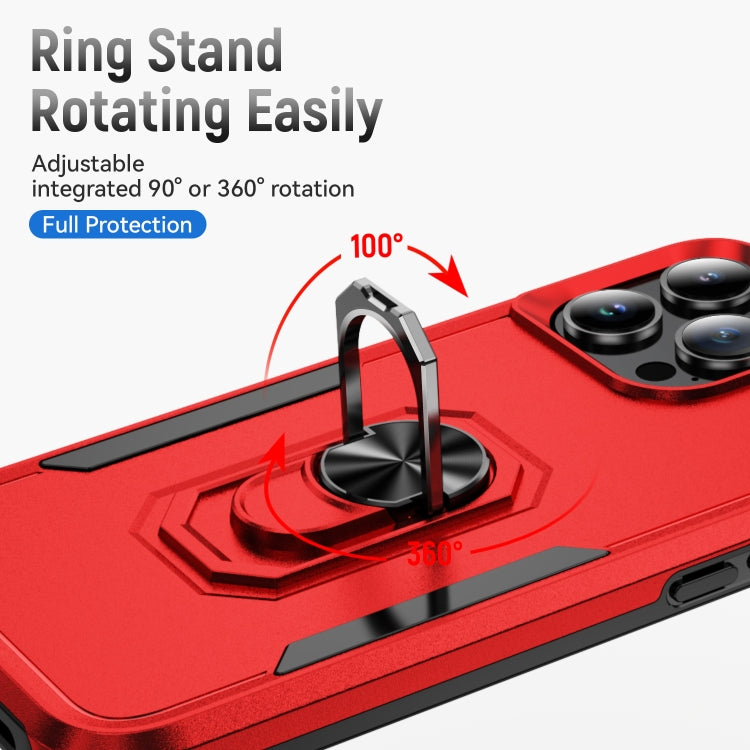 For iPhone 16 Pro Pioneer Armor Heavy Duty PC + TPU Phone Case with Holder