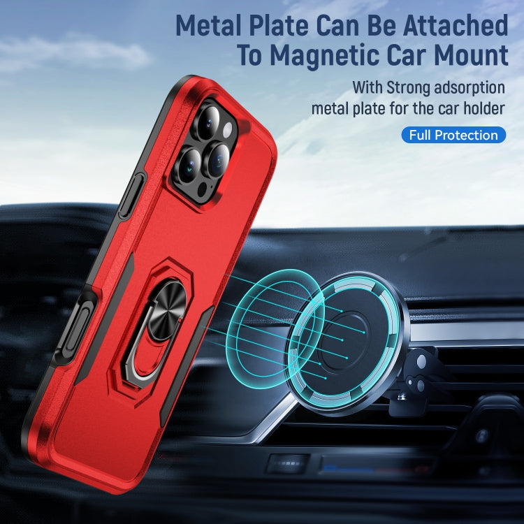 For iPhone 16 Pro Pioneer Armor Heavy Duty PC + TPU Phone Case with Holder