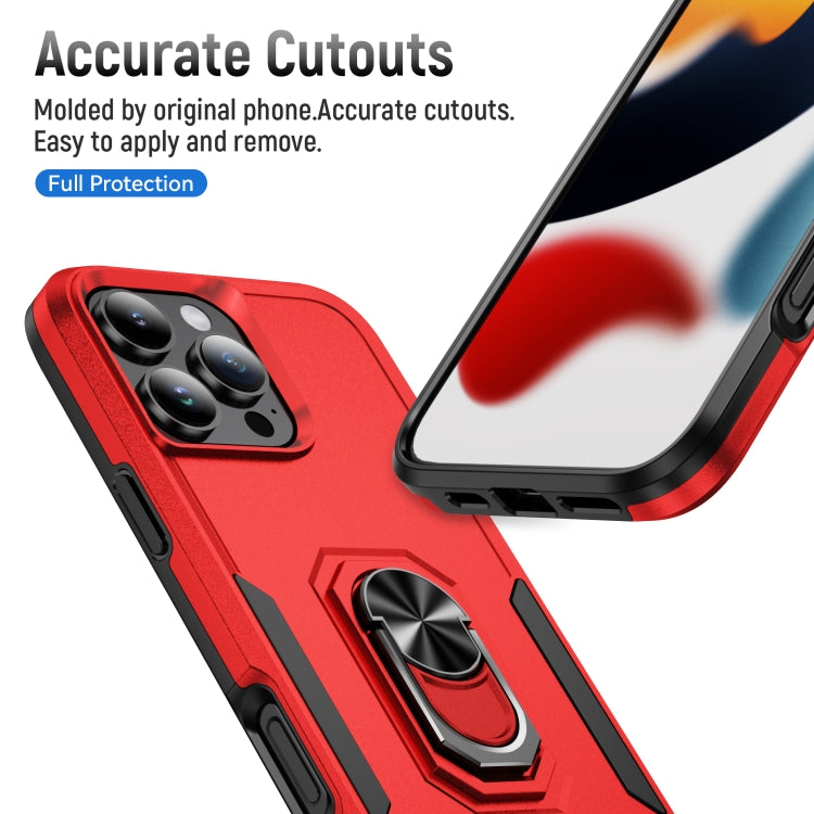For iPhone 16 Pro Pioneer Armor Heavy Duty PC + TPU Phone Case with Holder