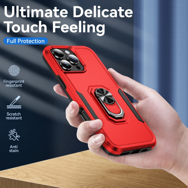For iPhone 16 Pro Pioneer Armor Heavy Duty PC + TPU Phone Case with Holder