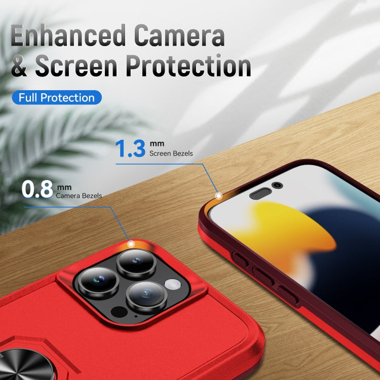 For iPhone 16 Pro Pioneer Armor Heavy Duty PC + TPU Phone Case with Holder