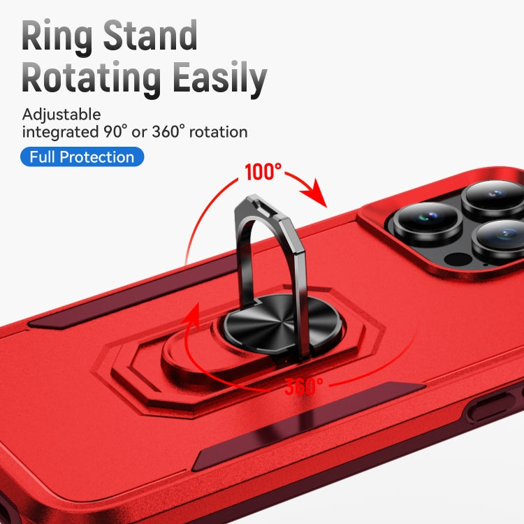 For iPhone 16 Pro Pioneer Armor Heavy Duty PC + TPU Phone Case with Holder