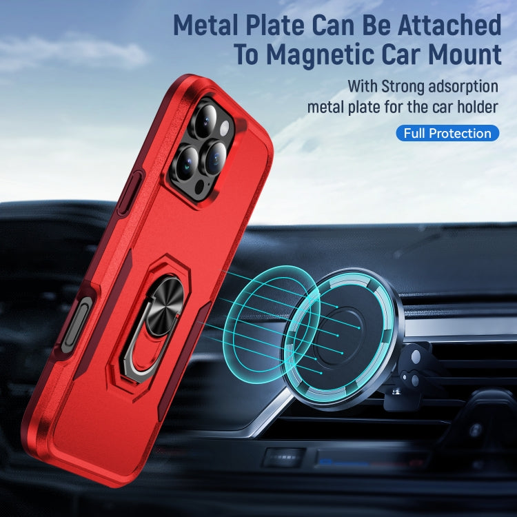 For iPhone 16 Pro Pioneer Armor Heavy Duty PC + TPU Phone Case with Holder