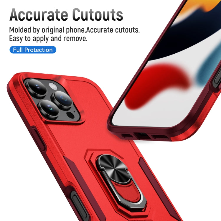 For iPhone 16 Pro Pioneer Armor Heavy Duty PC + TPU Phone Case with Holder