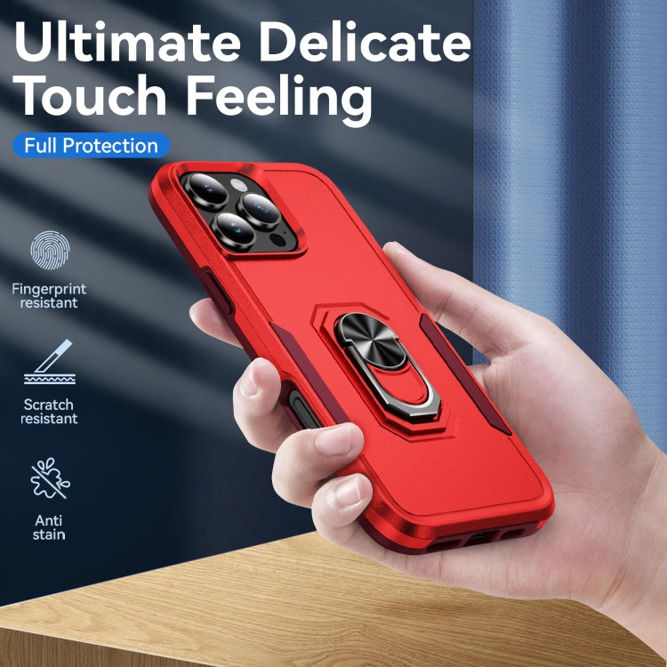 For iPhone 16 Pro Pioneer Armor Heavy Duty PC + TPU Phone Case with Holder