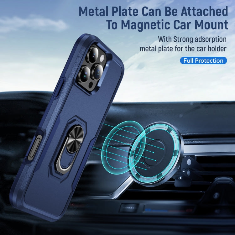 For iPhone 16 Pro Pioneer Armor Heavy Duty PC + TPU Phone Case with Holder