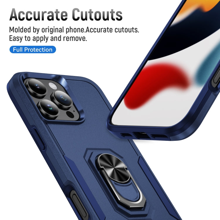 For iPhone 16 Pro Pioneer Armor Heavy Duty PC + TPU Phone Case with Holder