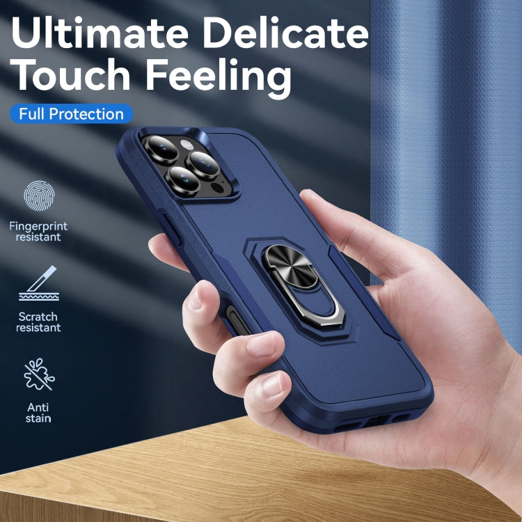 For iPhone 16 Pro Pioneer Armor Heavy Duty PC + TPU Phone Case with Holder