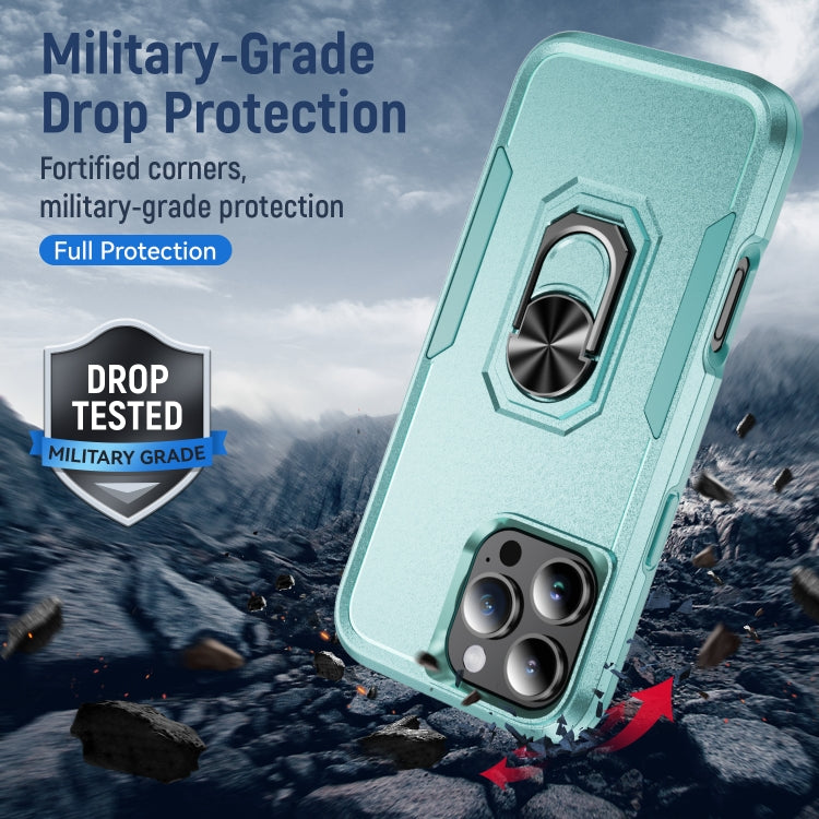 For iPhone 16 Pro Pioneer Armor Heavy Duty PC + TPU Phone Case with Holder