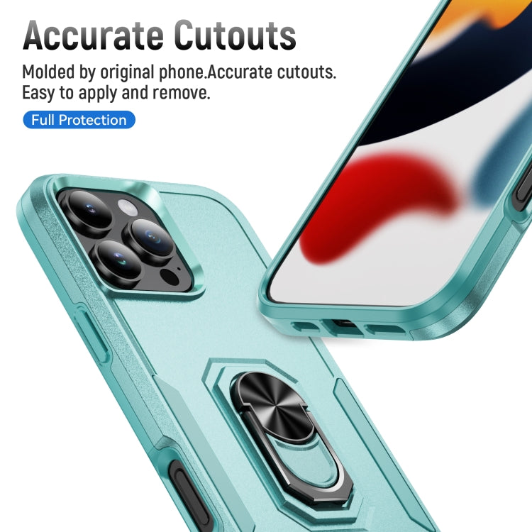 For iPhone 16 Pro Pioneer Armor Heavy Duty PC + TPU Phone Case with Holder