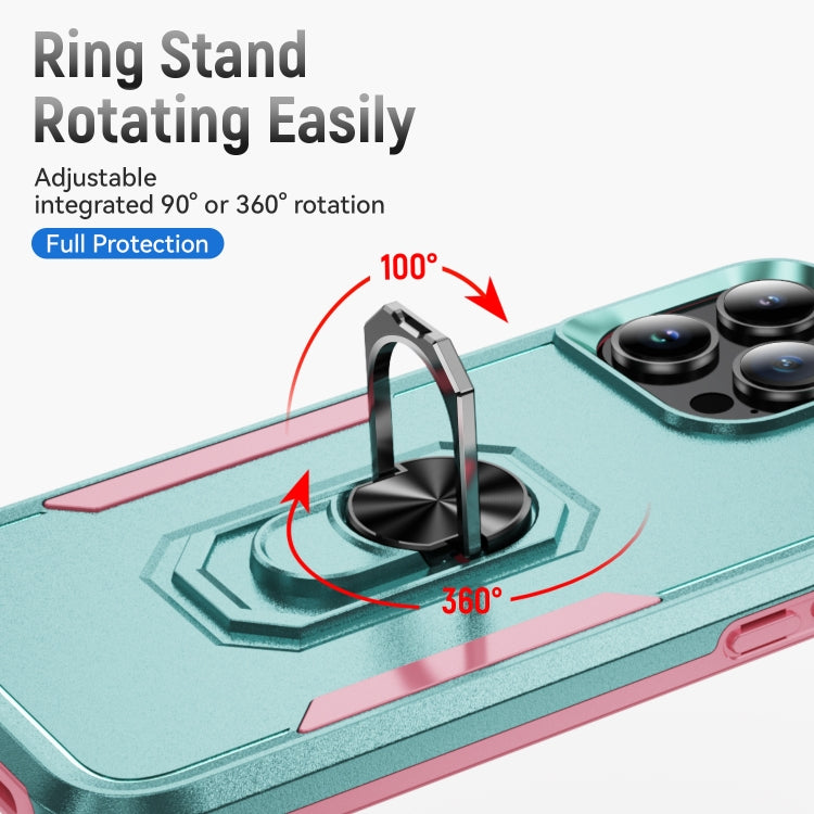 For iPhone 16 Pro Pioneer Armor Heavy Duty PC + TPU Phone Case with Holder