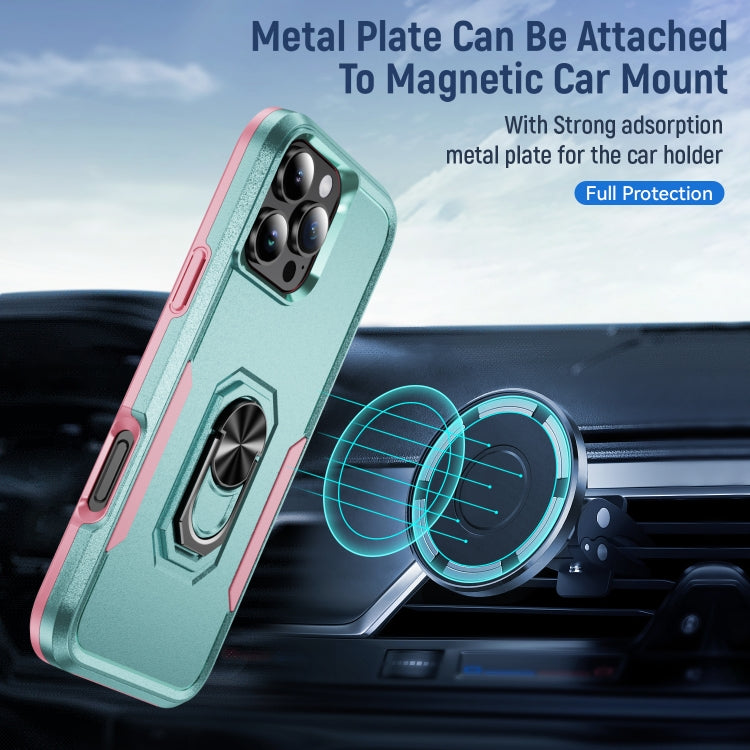 For iPhone 16 Pro Pioneer Armor Heavy Duty PC + TPU Phone Case with Holder