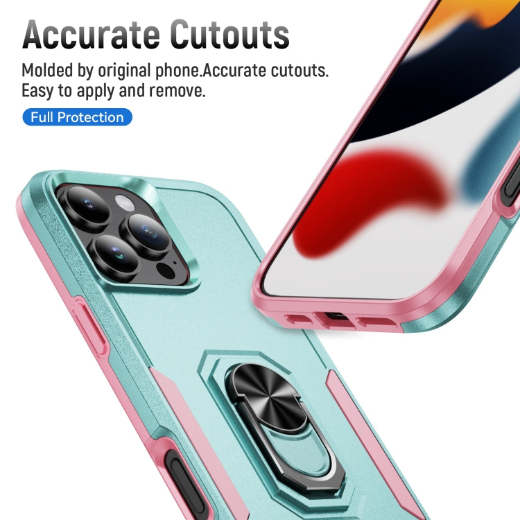 For iPhone 16 Pro Pioneer Armor Heavy Duty PC + TPU Phone Case with Holder