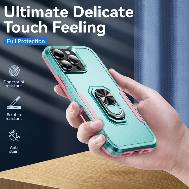 For iPhone 16 Pro Pioneer Armor Heavy Duty PC + TPU Phone Case with Holder