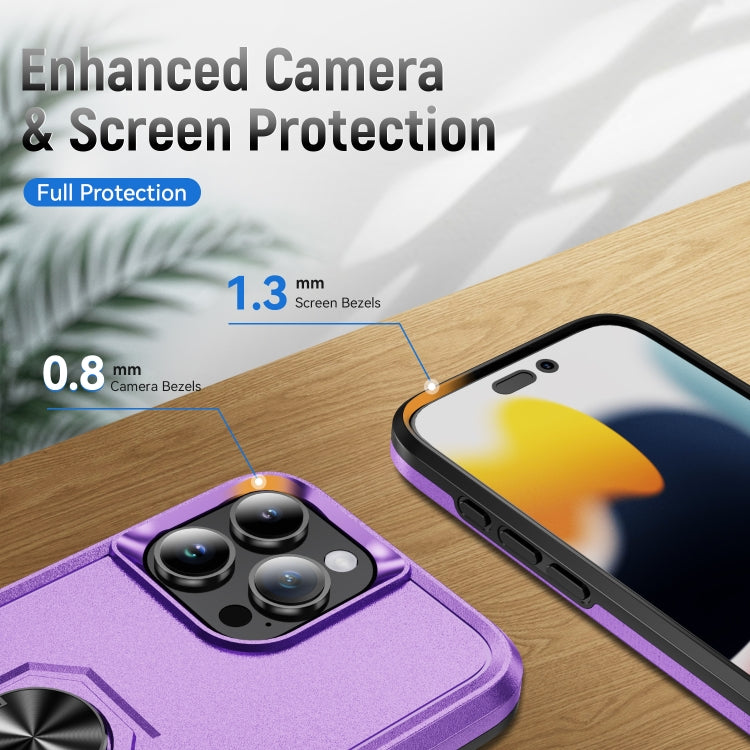 For iPhone 16 Pro Pioneer Armor Heavy Duty PC + TPU Phone Case with Holder