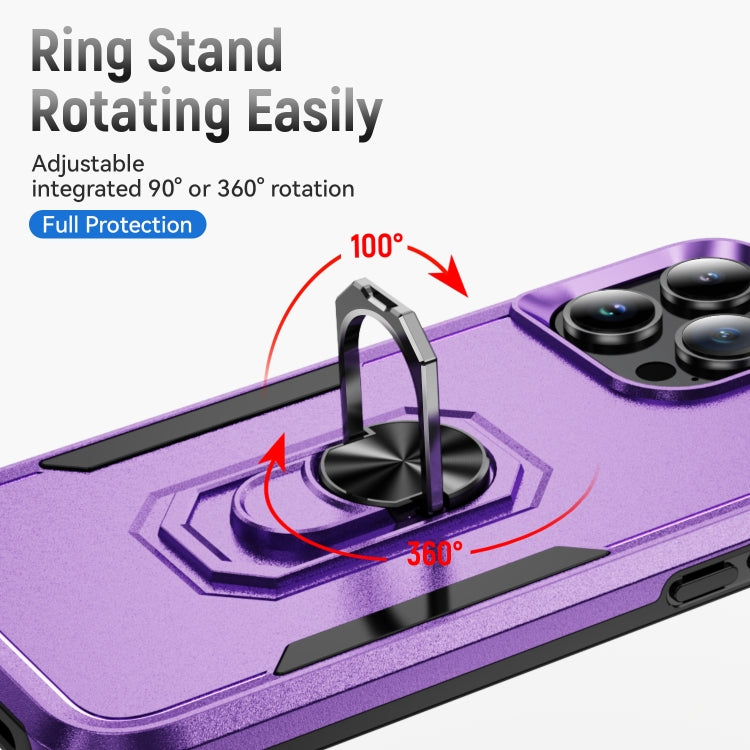 For iPhone 16 Pro Pioneer Armor Heavy Duty PC + TPU Phone Case with Holder