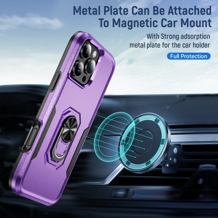 For iPhone 16 Pro Pioneer Armor Heavy Duty PC + TPU Phone Case with Holder