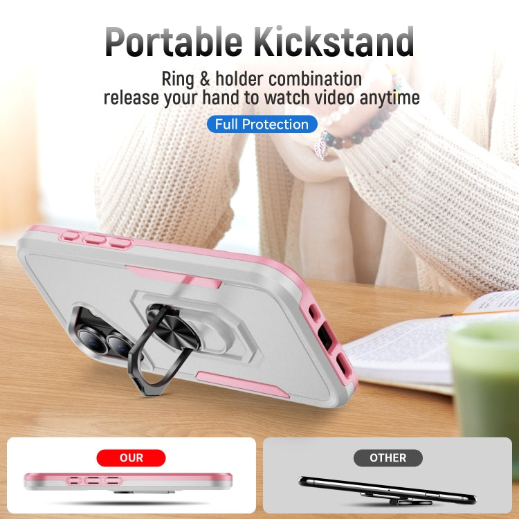 For iPhone 16 Plus Pioneer Armor Heavy Duty PC + TPU Phone Case with Holder