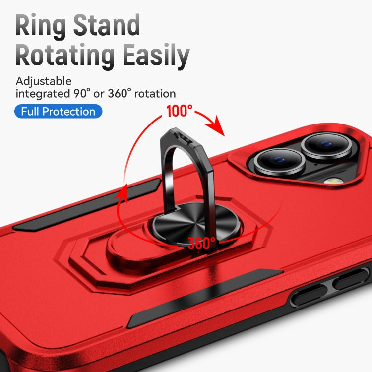 For iPhone 16 Plus Pioneer Armor Heavy Duty PC + TPU Phone Case with Holder