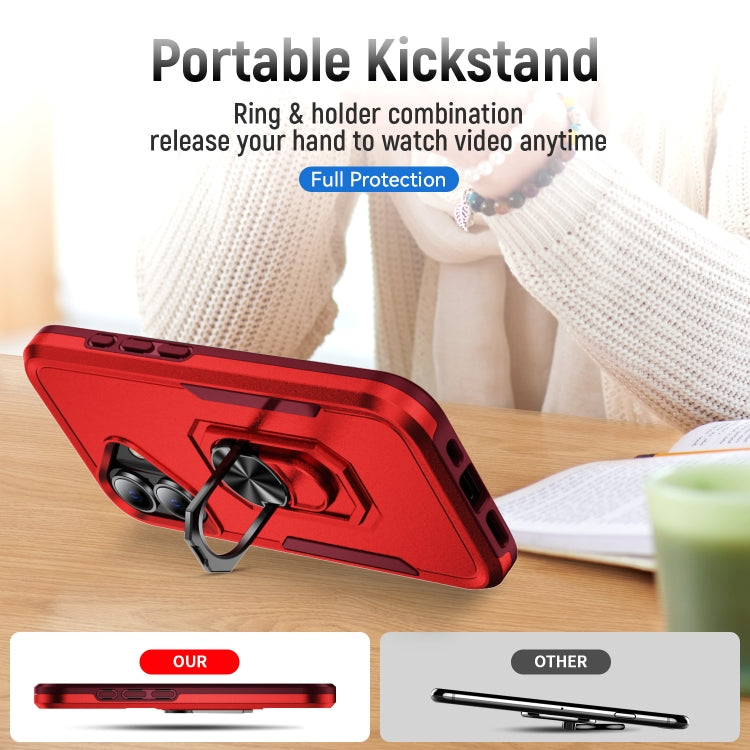 For iPhone 16 Plus Pioneer Armor Heavy Duty PC + TPU Phone Case with Holder