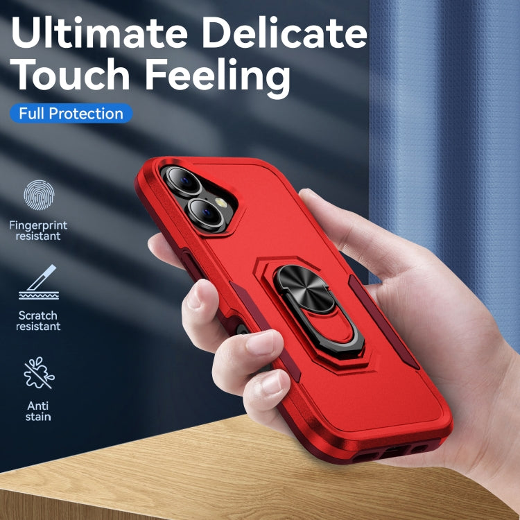 For iPhone 16 Plus Pioneer Armor Heavy Duty PC + TPU Phone Case with Holder
