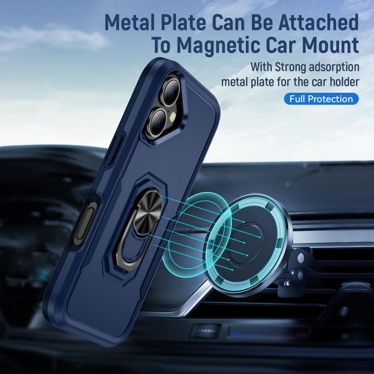 For iPhone 16 Plus Pioneer Armor Heavy Duty PC + TPU Phone Case with Holder