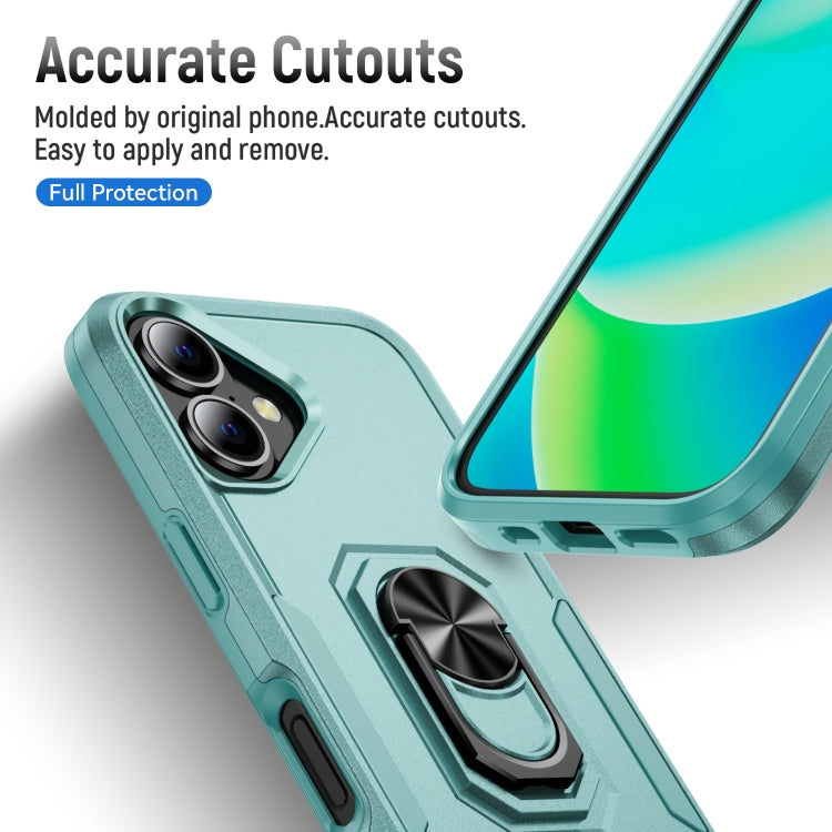 For iPhone 16 Plus Pioneer Armor Heavy Duty PC + TPU Phone Case with Holder