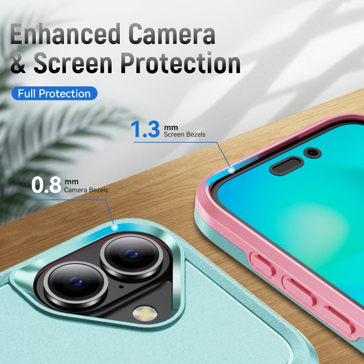 For iPhone 16 Plus Pioneer Armor Heavy Duty PC + TPU Phone Case with Holder