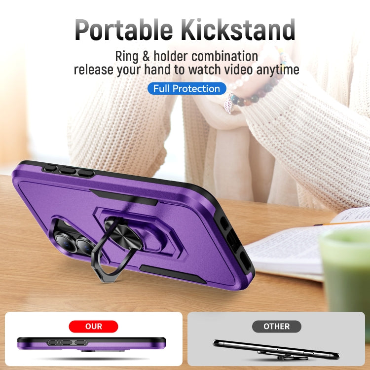 For iPhone 16 Plus Pioneer Armor Heavy Duty PC + TPU Phone Case with Holder