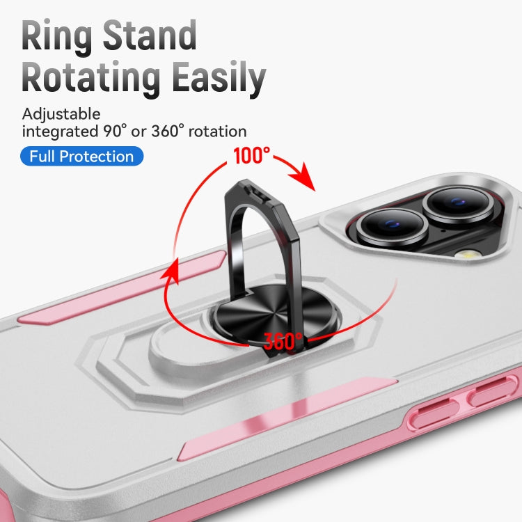 For iPhone 16 Pioneer Armor Heavy Duty PC + TPU Phone Case with Holder