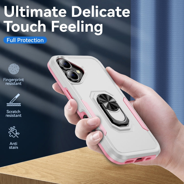 For iPhone 16 Pioneer Armor Heavy Duty PC + TPU Phone Case with Holder