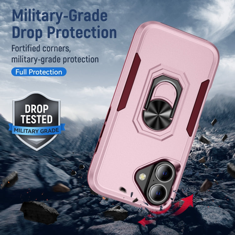 For iPhone 16 Pioneer Armor Heavy Duty PC + TPU Phone Case with Holder