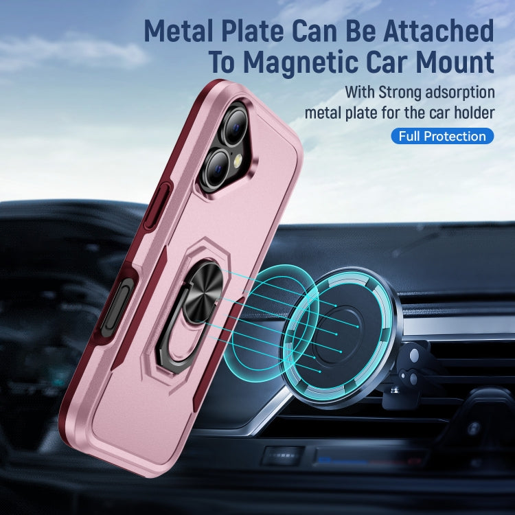 For iPhone 16 Pioneer Armor Heavy Duty PC + TPU Phone Case with Holder