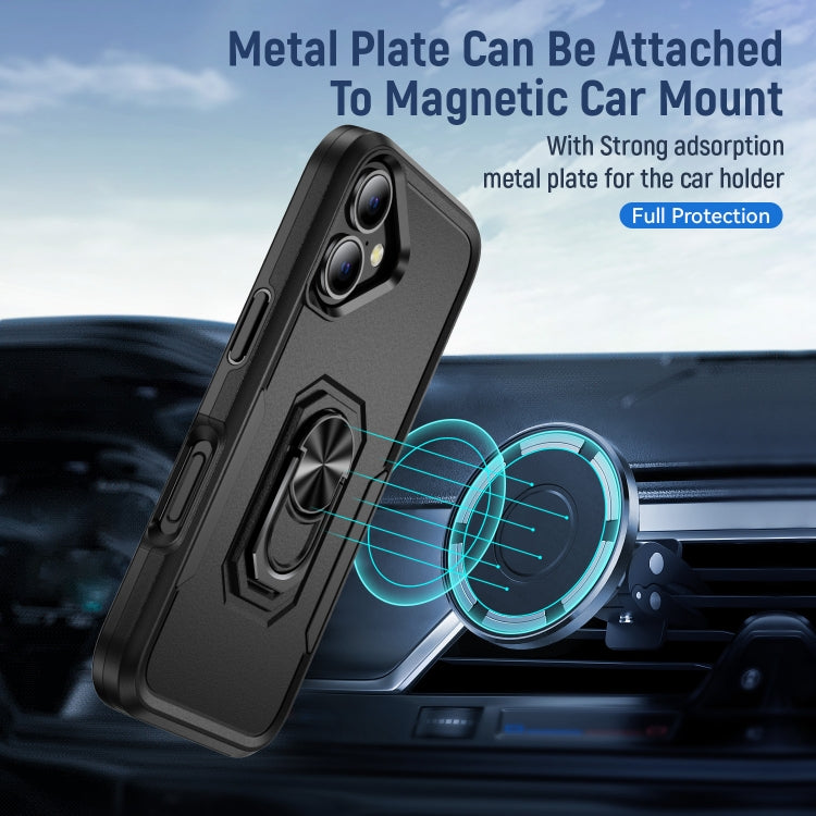 For iPhone 16 Pioneer Armor Heavy Duty PC + TPU Phone Case with Holder
