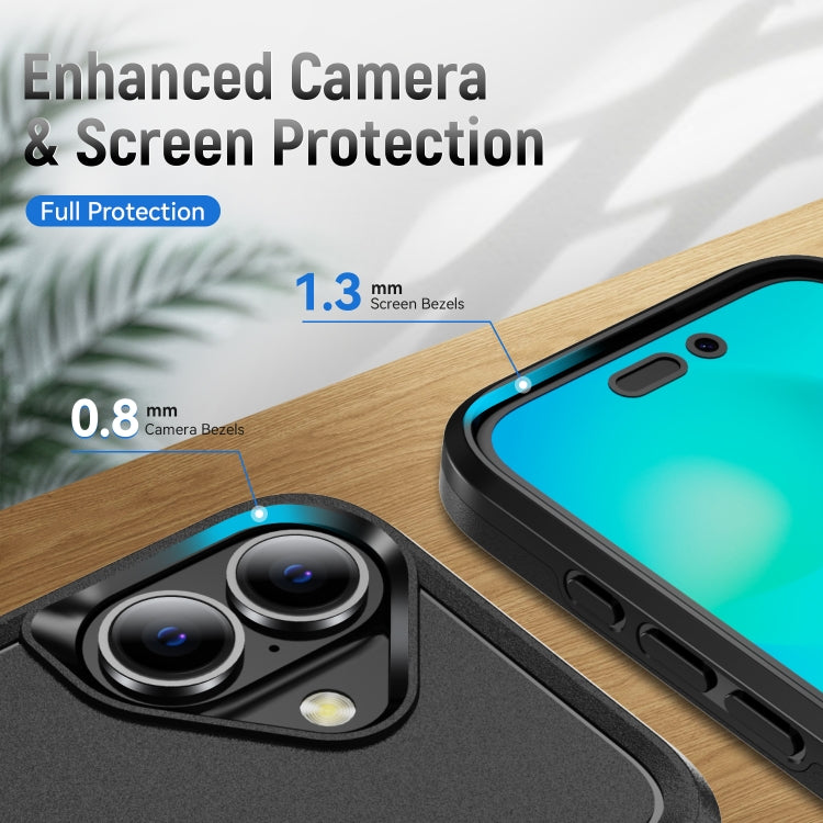 For iPhone 16 Pioneer Armor Heavy Duty PC + TPU Phone Case with Holder