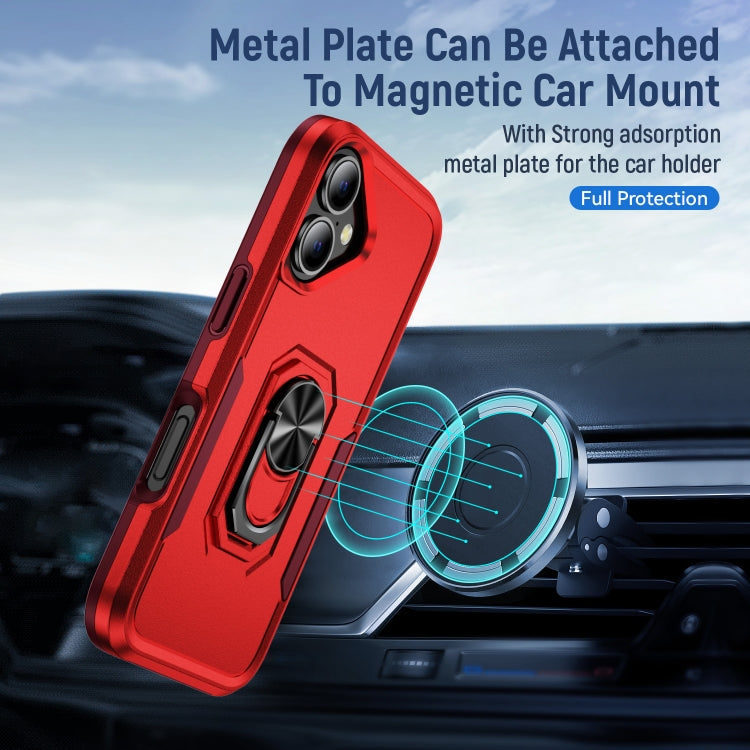 For iPhone 16 Pioneer Armor Heavy Duty PC + TPU Phone Case with Holder