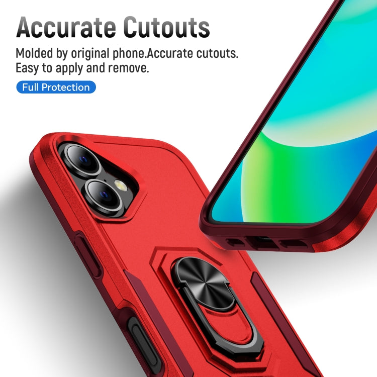 For iPhone 16 Pioneer Armor Heavy Duty PC + TPU Phone Case with Holder