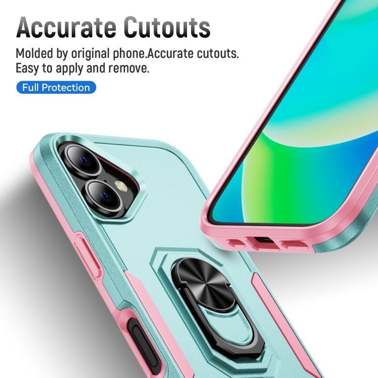 For iPhone 16 Pioneer Armor Heavy Duty PC + TPU Phone Case with Holder