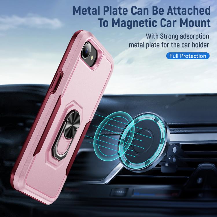 For iPhone 17e / 16e Pioneer Armor Heavy Duty PC + TPU Phone Case with Holder