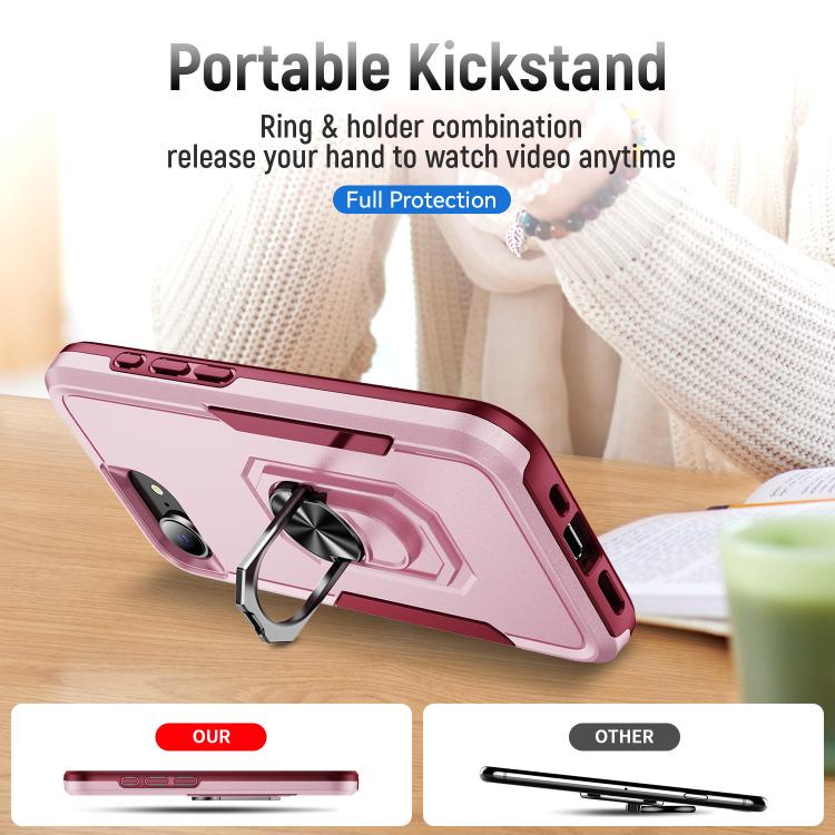 For iPhone 17e / 16e Pioneer Armor Heavy Duty PC + TPU Phone Case with Holder