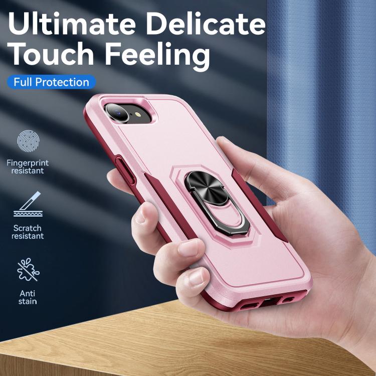 For iPhone 17e / 16e Pioneer Armor Heavy Duty PC + TPU Phone Case with Holder