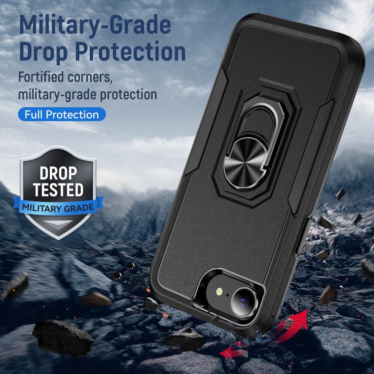 For iPhone 17e / 16e Pioneer Armor Heavy Duty PC + TPU Phone Case with Holder
