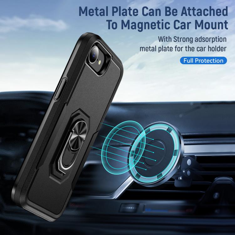 For iPhone 17e / 16e Pioneer Armor Heavy Duty PC + TPU Phone Case with Holder