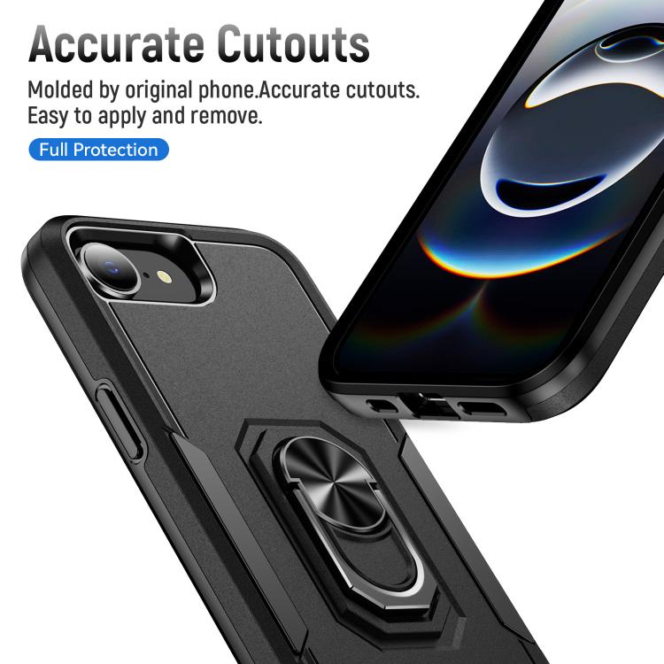 For iPhone 17e / 16e Pioneer Armor Heavy Duty PC + TPU Phone Case with Holder