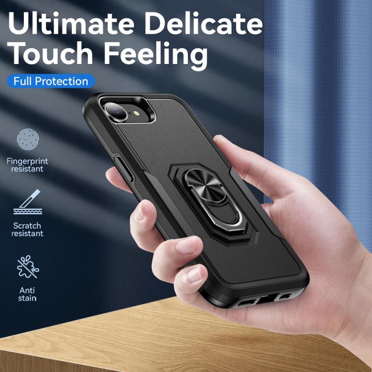 For iPhone 17e / 16e Pioneer Armor Heavy Duty PC + TPU Phone Case with Holder